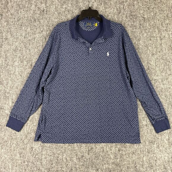 Polo Ralph Lauren Shirt Mens Extra Large Blue‎ Classic Fit Long Sleeve Preppy - Picture 1 of 7